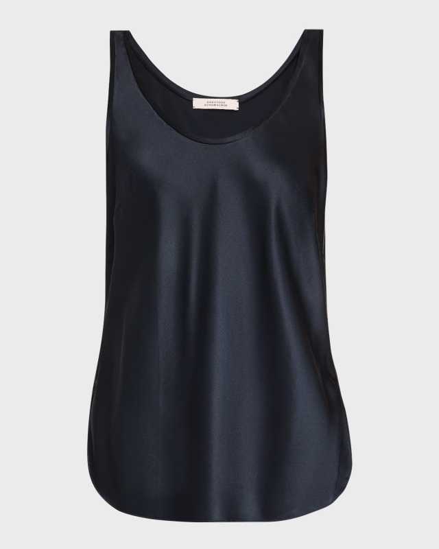 Sense Of Shine I Scoop-Neck Silk Satin Top